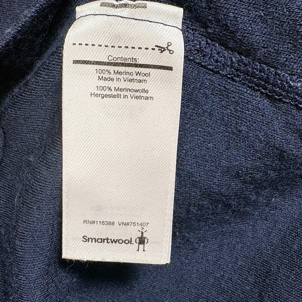 Smartwool 1/4 Zip Pullover Mens Large Blue Gray 100% Merino Wool SW0NP616